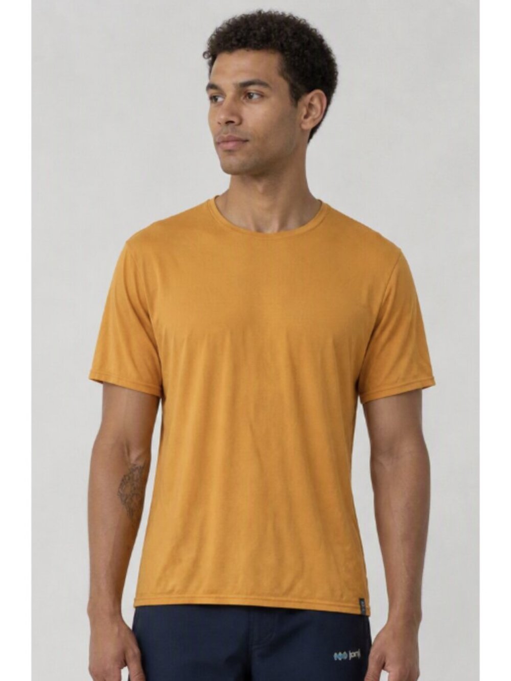 JANJI Cotton Tee T Shirt in Light Orange Large Outdoor Running Active Gorpcore